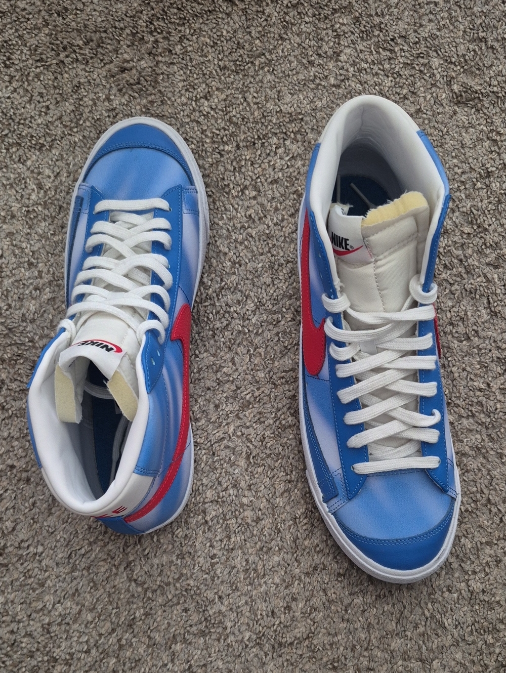 Nike Blazers Nets Jersey  Blue and Red High-Top Sneakers